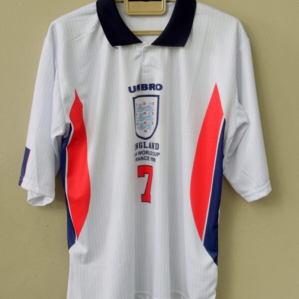 England 1998 World cup DAVID BECKHAM FIVESLEEV POLO
