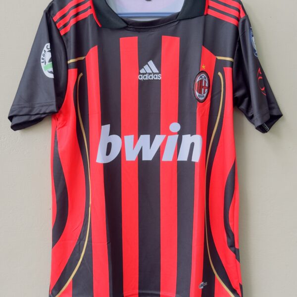 ACMILAN 2006-07 HOME KIT MALDINI POLO EMBROIDERY HALFSLEEVE