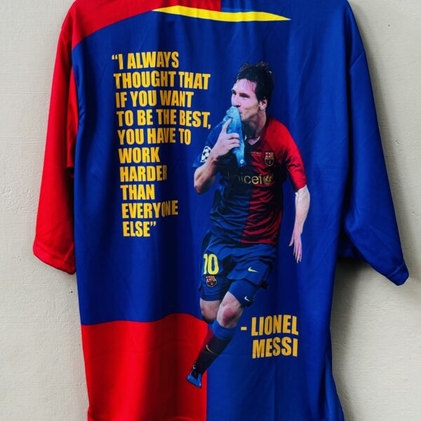 MESSI BACK PHOTO PRINT JERSEY 2009 HOME FIVESSLEEV POLO