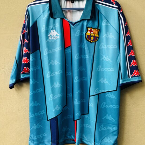 BARCELONA 1996-97 AWAY KIT RONALDO FIVESLEEVE EMBROIDERY POLO