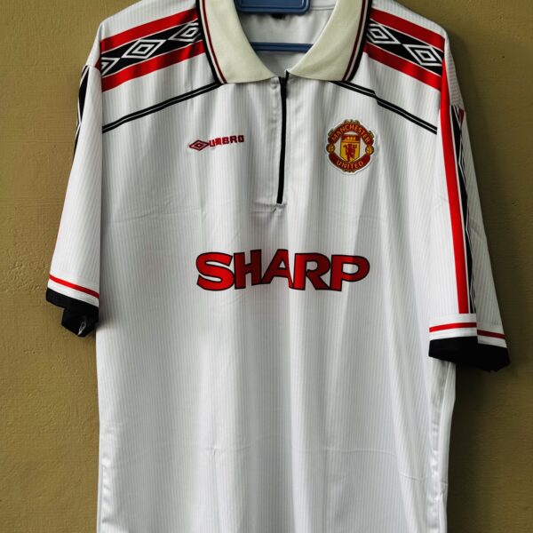 MANCHESTER UNTED 1998-99 THIRD KIT BECKHAM POLO EMBROIDERY ZIB